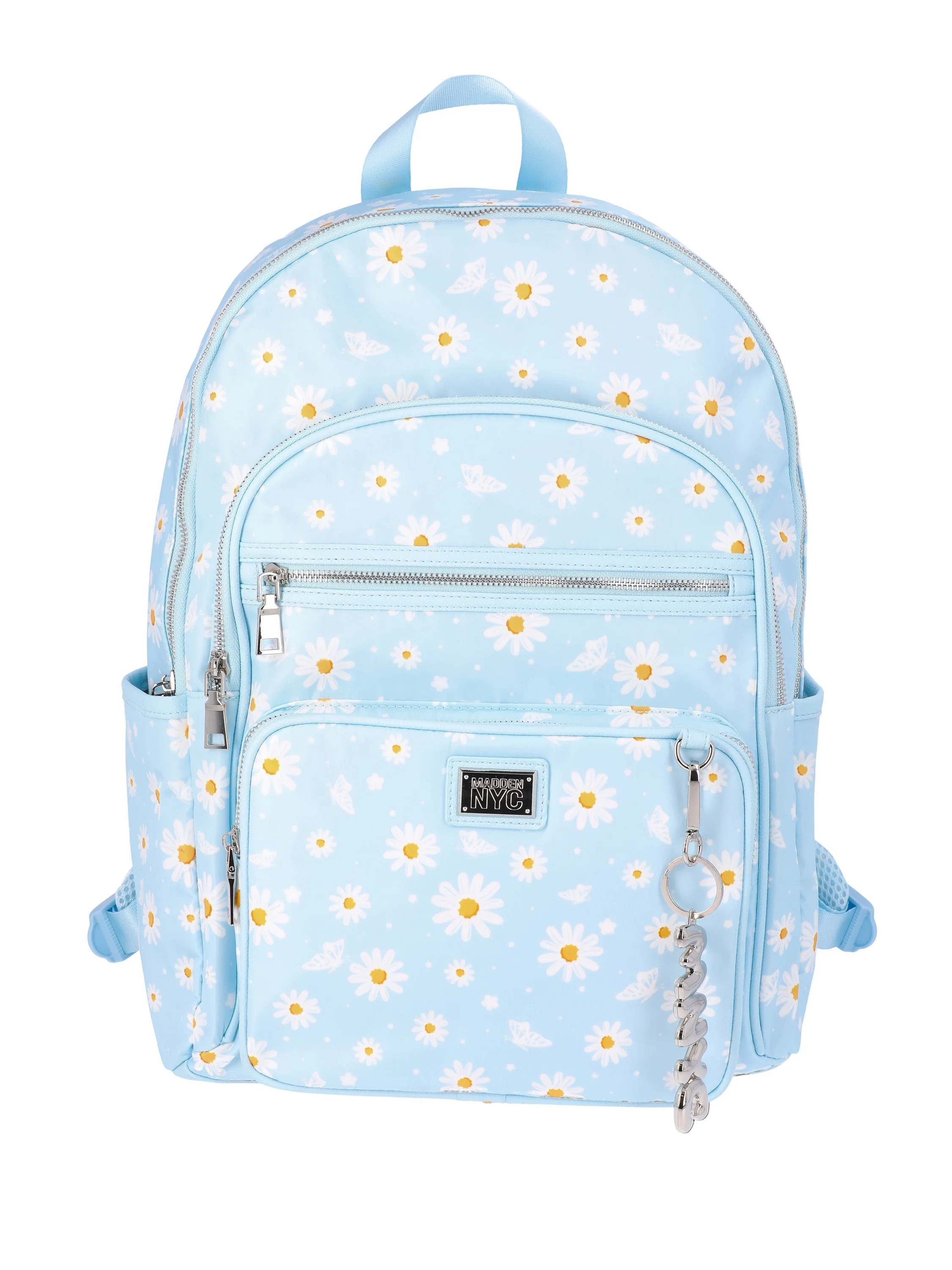 Madden NYC Women's Multi Pocket 17" Dome Backpack, Blue Daisy - Walmart.com | Walmart (US)