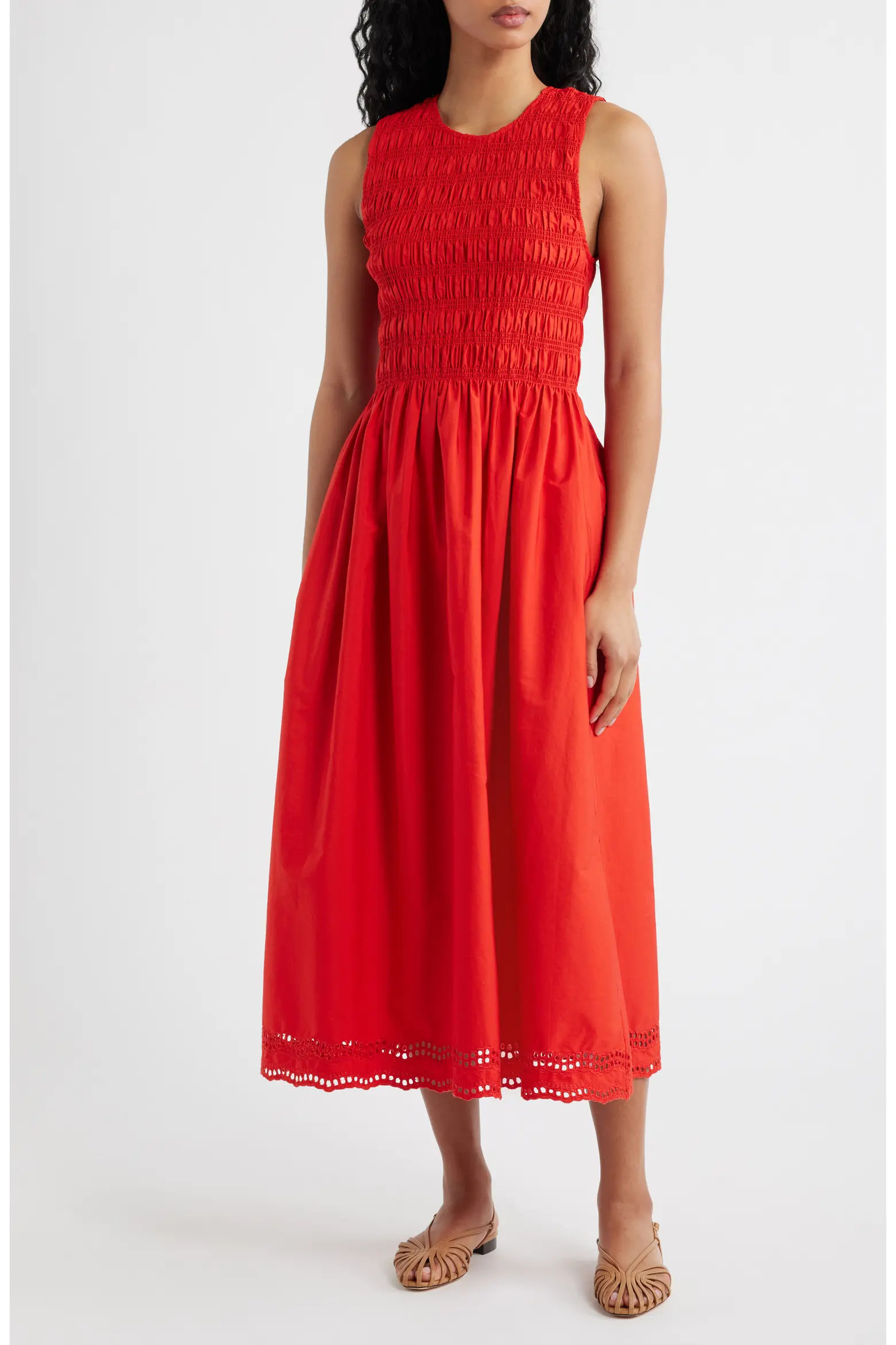The Embroidered Melody Smocked Midi Dress (Women) | Nordstrom | Nordstrom