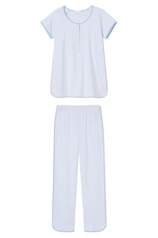 Pima Maternity Short-Long Set in French Blue | LAKE Pajamas