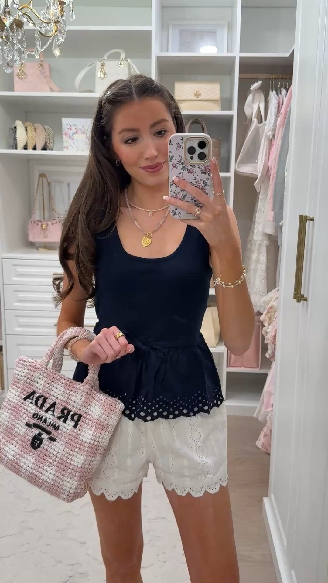 Walmart summer outfit idea! Girly tank top with eyelet hem detail and pink H slides

#LTKootd #LTKSeasonal #LTKSaleAlert