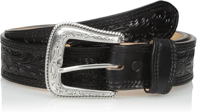 Nocona Men's Black Floral-Embossed Belt | Amazon (US)