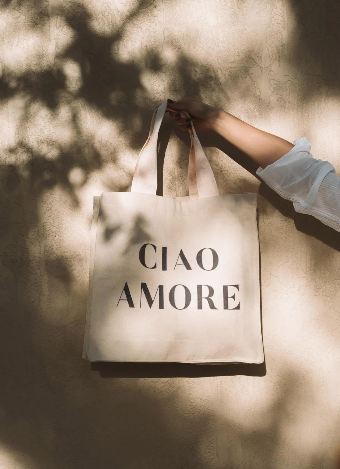 Black Ciao Amore Canvas Tote Bag, Italy tote bag bridesmaid gift, aesthetic tote, bridesmaid tote... | Etsy (US)