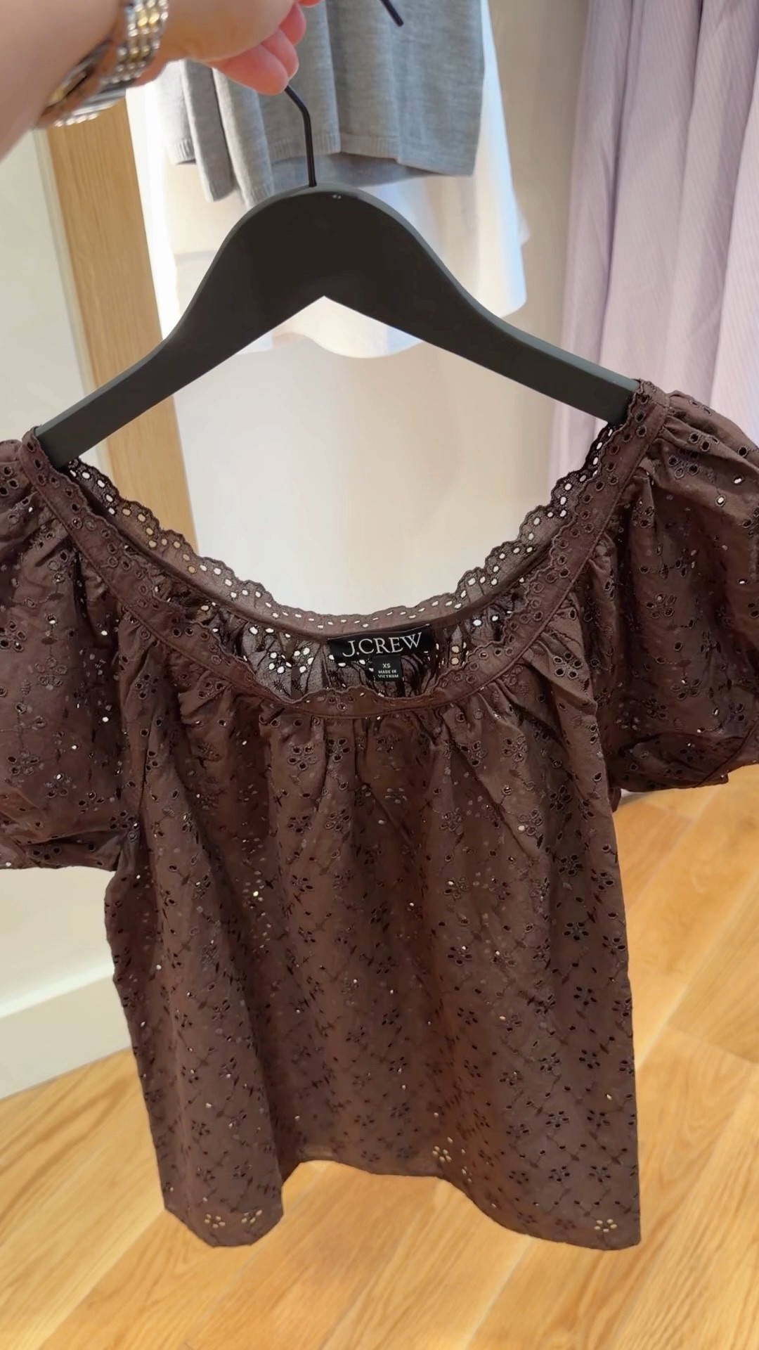 Isn’t this scallop-trim eyelet top so pretty for spring and summer?! It’s on sale today 40% off! Love this beautiful chocolate brown color! It also comes in a navy and white combo as well as classic white. 

#LTKMidsize #LTKSaleAlert #LTKOver40