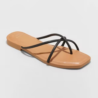 Women's Alessandra Strappy Toe Loop Sandals - A New Day™ | Target