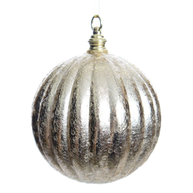 Gold Glittered Ball Ornament, 5" | At Home