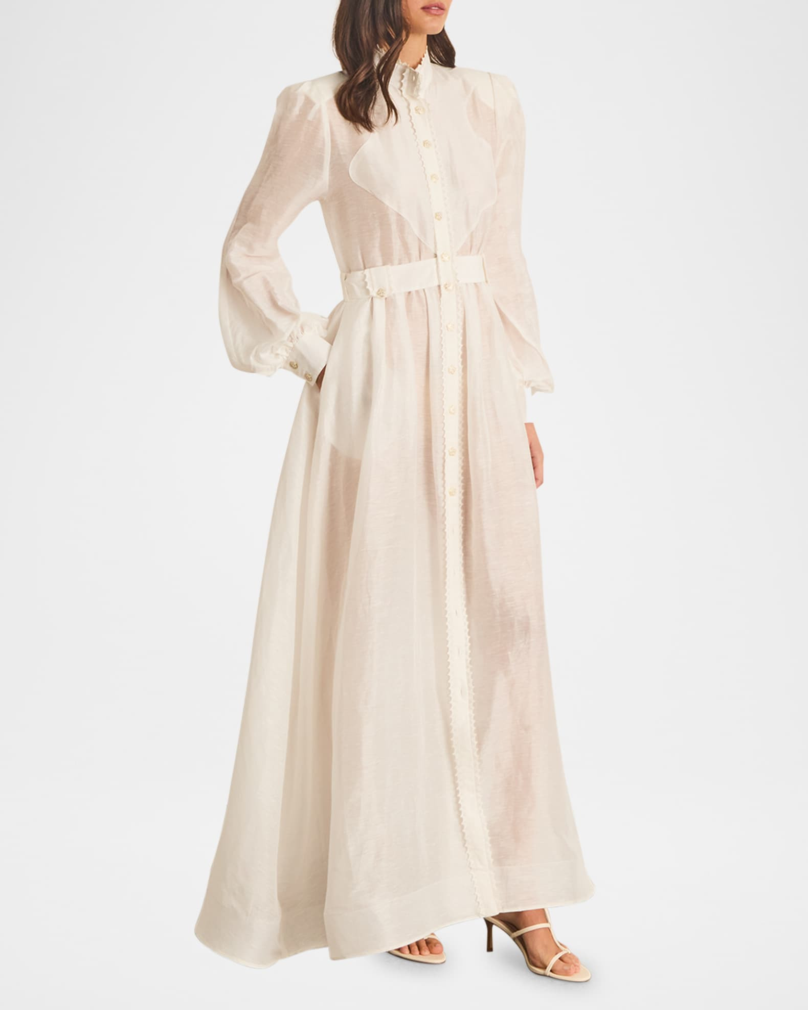 Aqua Blu Australia Tiana Linen-Silk Maxi Dress | Neiman Marcus