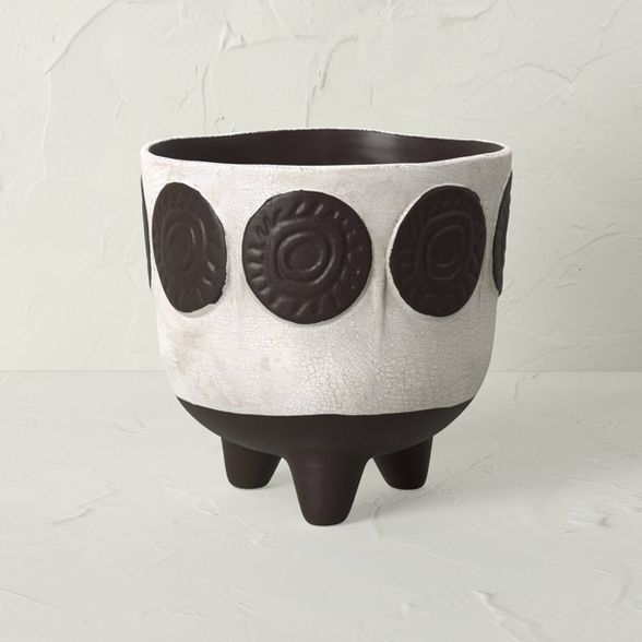 Indoor/Outdoor Stoneware Planter Gray Circles - Opalhouse™ designed with Jungalow™ | Target