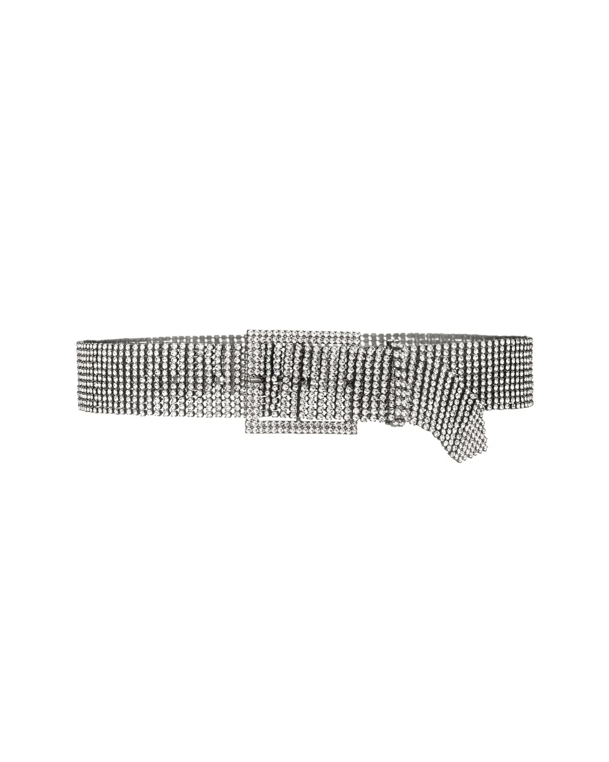 Katie crystal silver metal belt | Black & Brown London