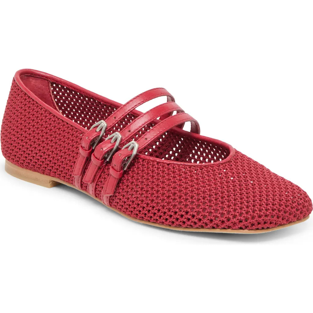 Dolce Vita Alisen Mesh Mary Jane Flat in Scarlet Woven Knit at Nordstrom Rack, Size 9.5 | Nordstrom Rack