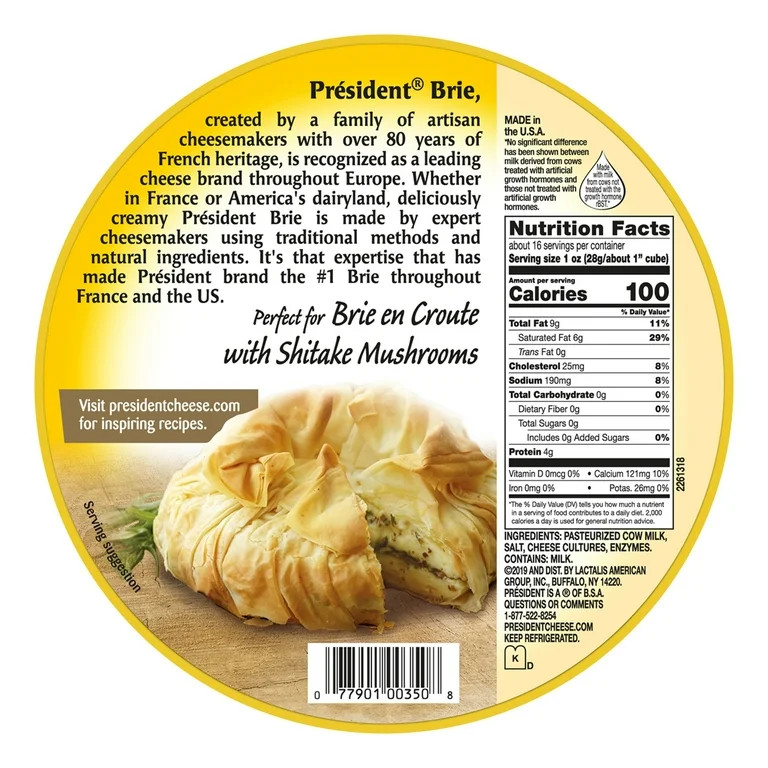 President Brie Soft-Ripened Cheese, 16 oz (Refrigerated) | Walmart (US)