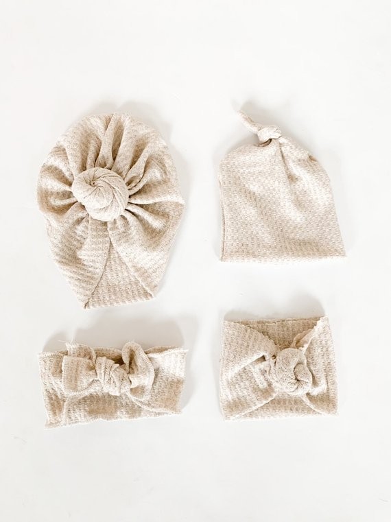 Oatmeal waffle baby turban baby hat knot headband knot | Etsy | Etsy (US)