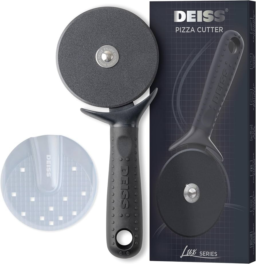 Deiss Lux Heavy Duty Pizza Cutter With Wheel Slicer- Stainless Steel Sharp Smooth Pizza Cutter Wh... | Amazon (US)