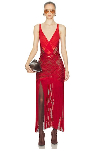 Embroidered Midi Dress | FWRD 