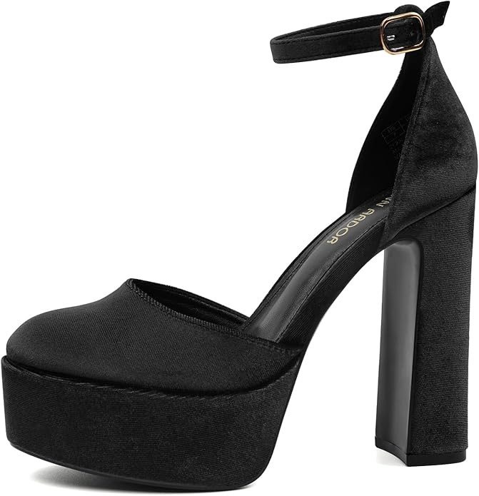 JENN ARDOR Women's Platform Heels 5 Inch Chunky High Heel Pumps Block Heels 1.7 Inch Platform Ank... | Amazon (US)