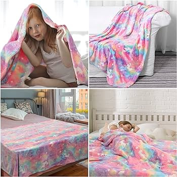 Glow in The Dark Blanket Unicorns Gifts for Girls,Toys for 2 3 4 5 6 7 8 9 10 Year Old Girl Gifts... | Amazon (US)