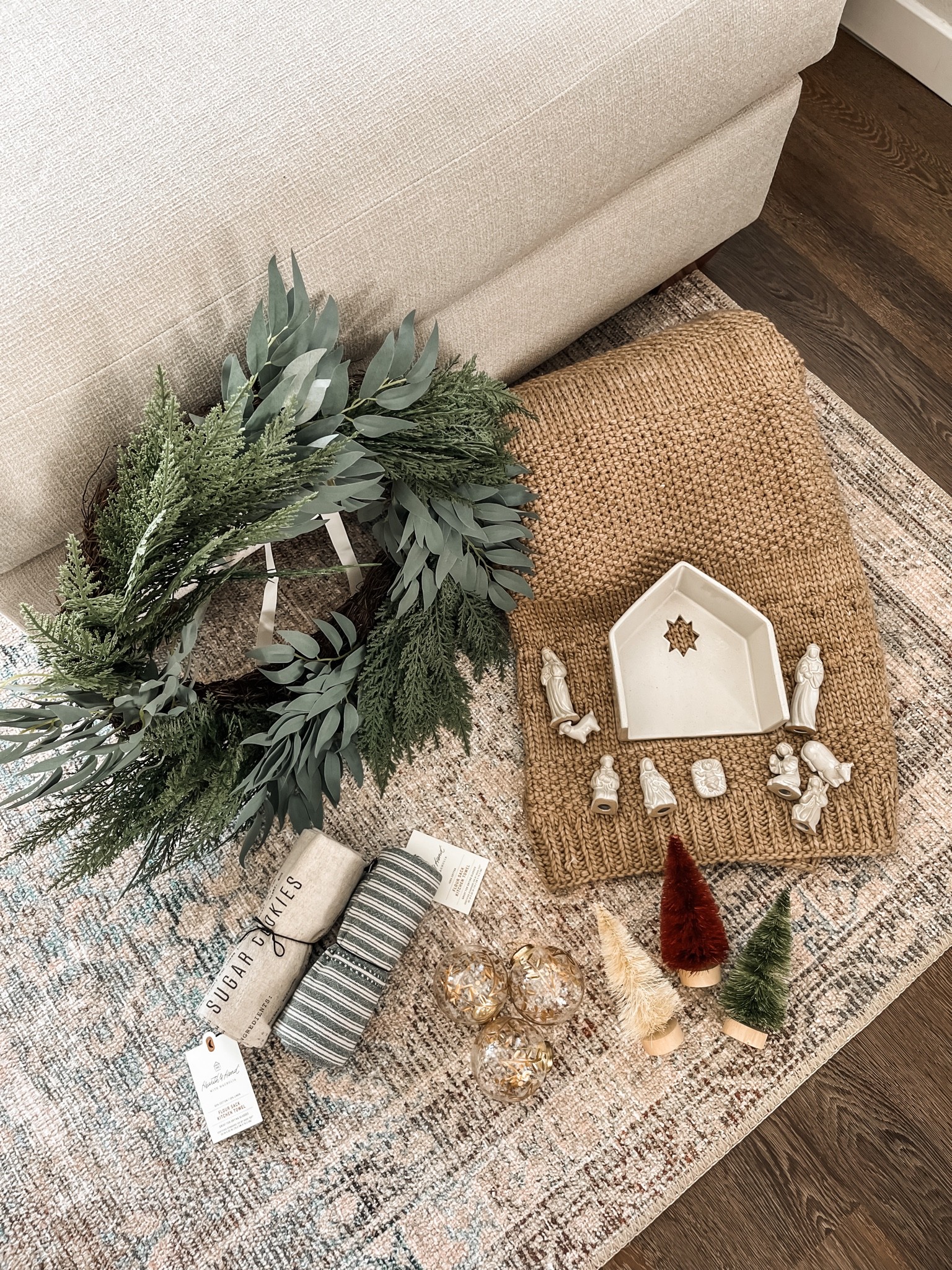 Target Christmas haul, pt. 2! 
Christmas wreath, Christmas kitchen towels, knitted blanket, Studio McGee, Hearth & Hand. 

#LTKhome #LTKSeasonal #LTKHoliday