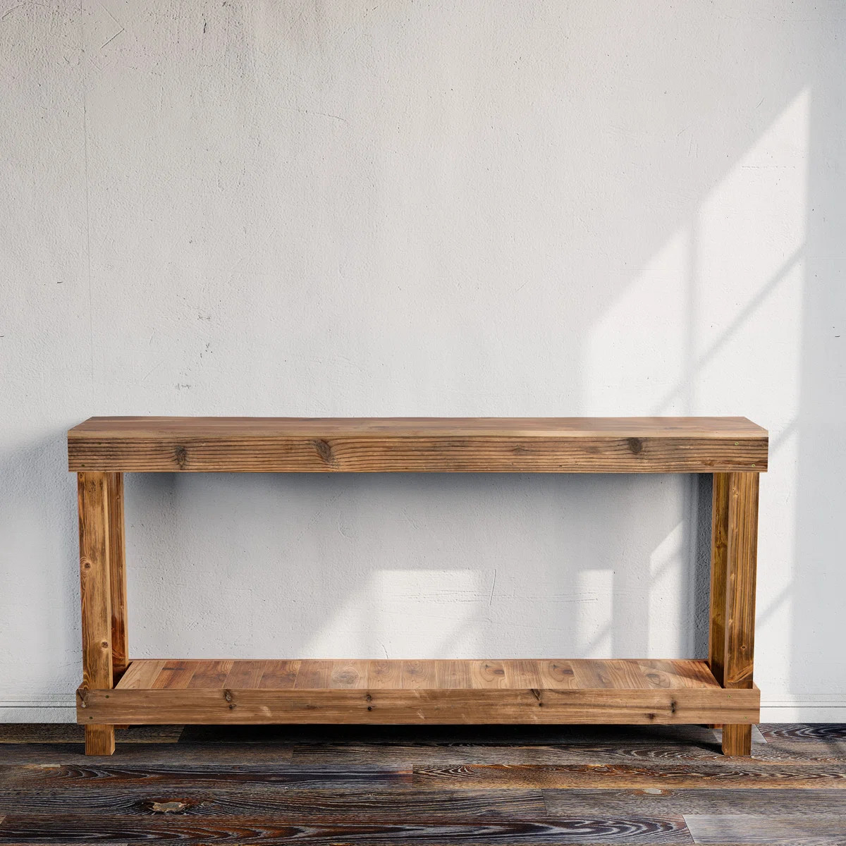 60" Long Solid Wood Console Table - Nature Narrow Sofa Wood - Nature/ Brown | Wayfair North America