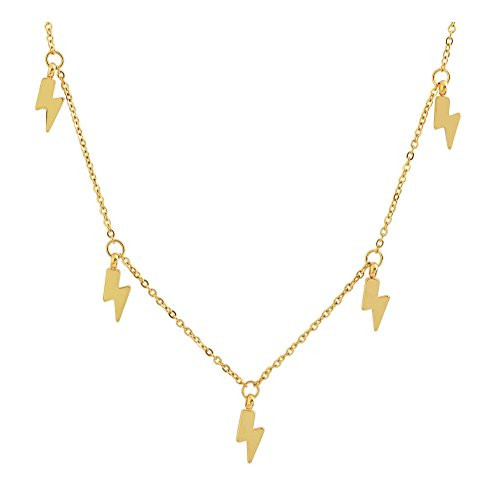 Amazon.com: Edforce Stainless Steel Lightning Bolt Pendant Necklace, 15"+2" Extender : Clothing, ... | Amazon (US)