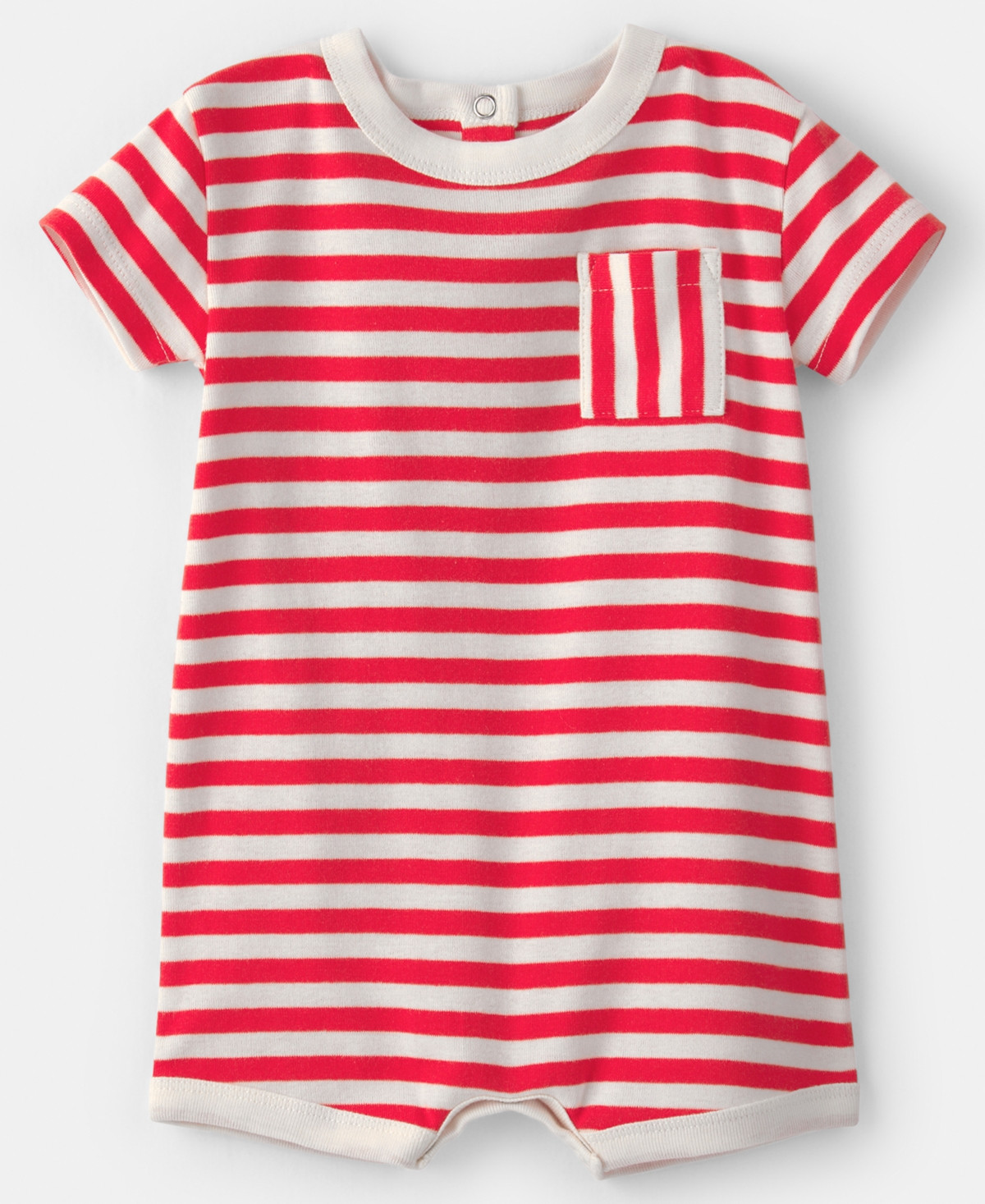 Carter's Baby Boys' Striped Short-Sleeve Romper - Red/White | Macy's
