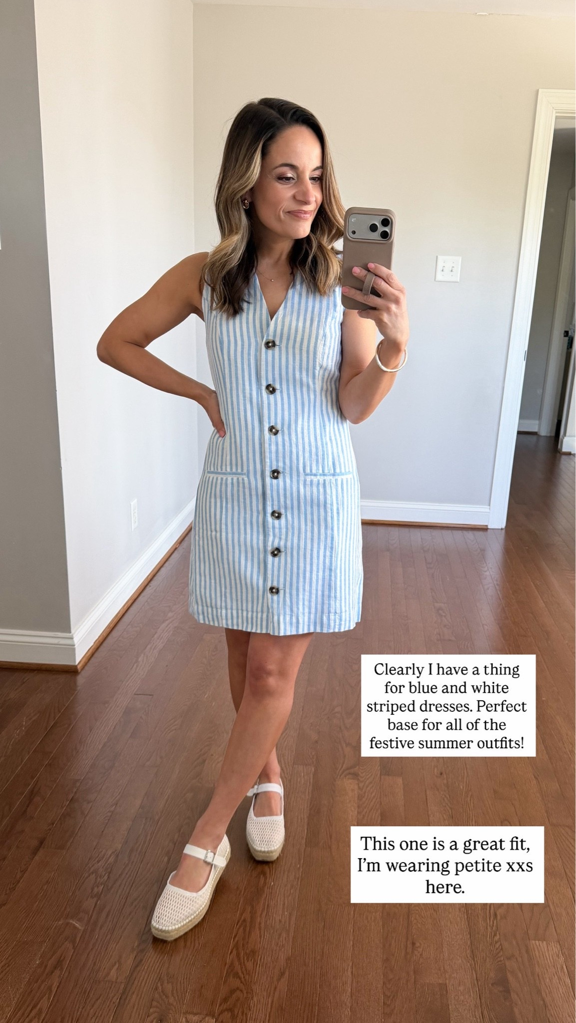 A few festive summer outfits to kick off the unofficial start of summer next weekend! 

Outfit sizing

Striped linen mini dress (BR Factory): petite xxs
Exact shoes sold out