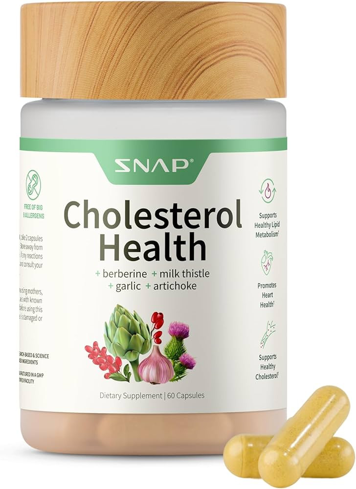 Snap Supplements Cholesterol Health - Artichoke, Milk Thistle, Garlic, and Berberine Supplement w... | Amazon (US)