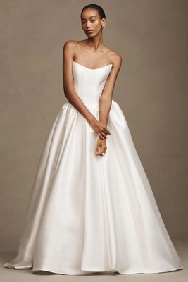 Jenny by Jenny Yoo Milena Strapless Drop-Waist Mikado Wedding Gown | Anthropologie (US)