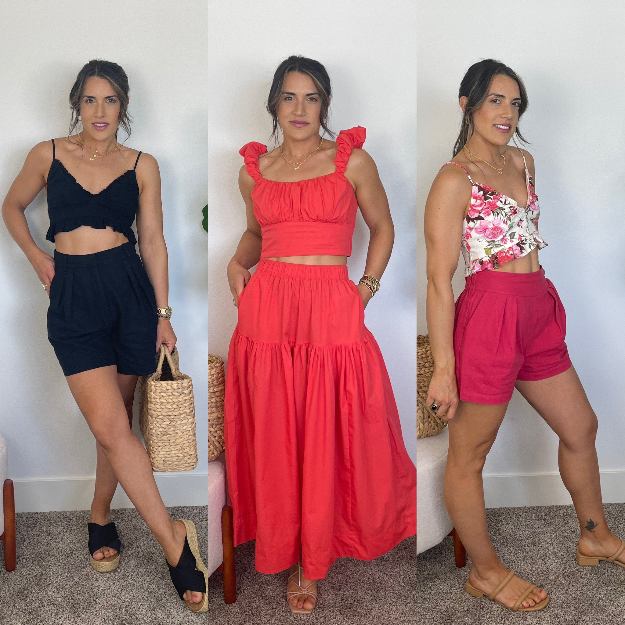 Abercrombie style | matching set | summer style | vacation looks | linen for summer | feminine style | vacation outfit ideas | 

Wearing my reuse size small in all pieces. 
Could size down one in black linen shorts 

#LTKSeasonal #LTKtravel #LTKFind