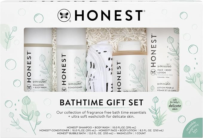 The Honest Company Fragrance Free Bathtime Gift Set | Hypoallergenic Bath Essentials for Sensitiv... | Amazon (US)