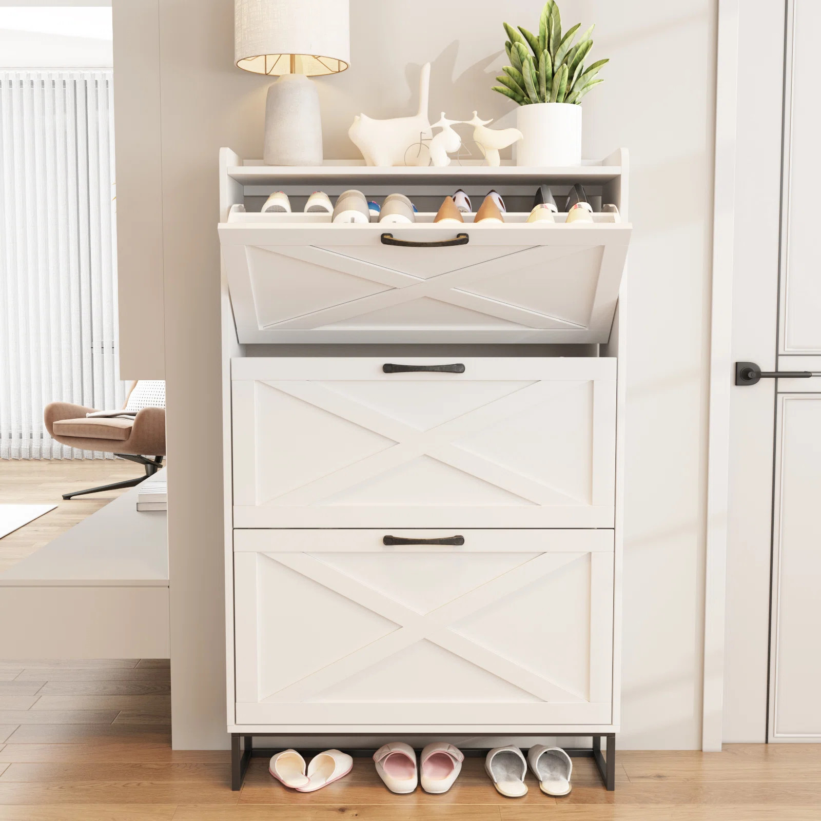 Ivy Bronx 24 Pair Shoe Storage Cabinet & Reviews | Wayfair | Wayfair North America