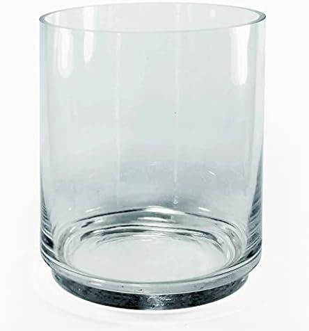 8-Inch Round Large Glass Vase - 8x10-inch Clear Cylinder Oversize Centerpiece - Raised Bottom Can... | Amazon (US)