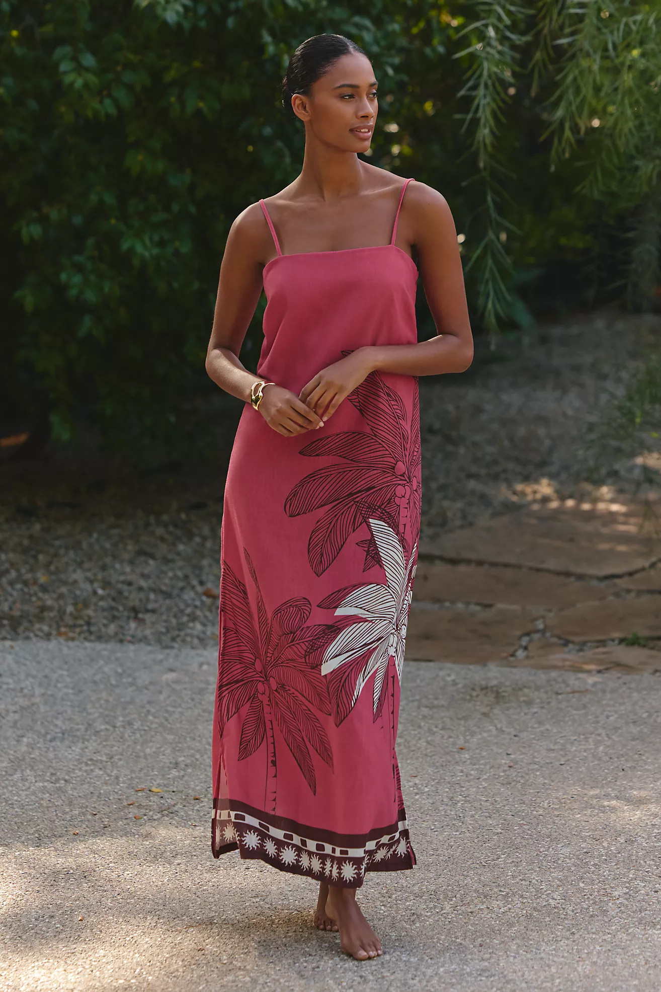 Malai Tropical Wine Maxi Dress | Anthropologie (US)