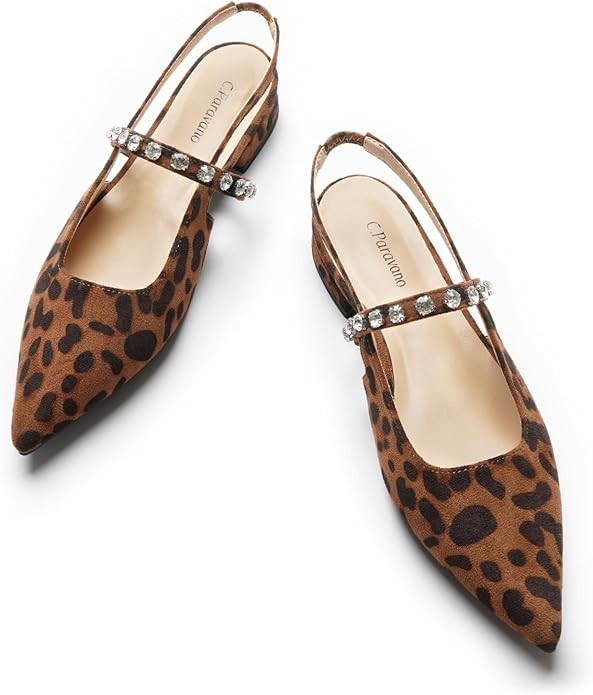 C.Paravano Slingback Flats for Women Pointed Toe Flats Sandal Women's Slingback Flats for Dressy ... | Amazon (US)
