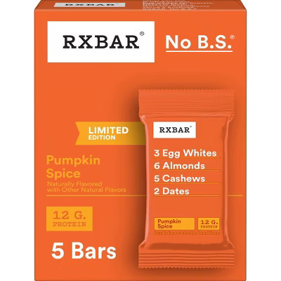 RXBAR Pumpkin Spice Protein Bars - 12g Protein - 9.15oz/5ct | Target