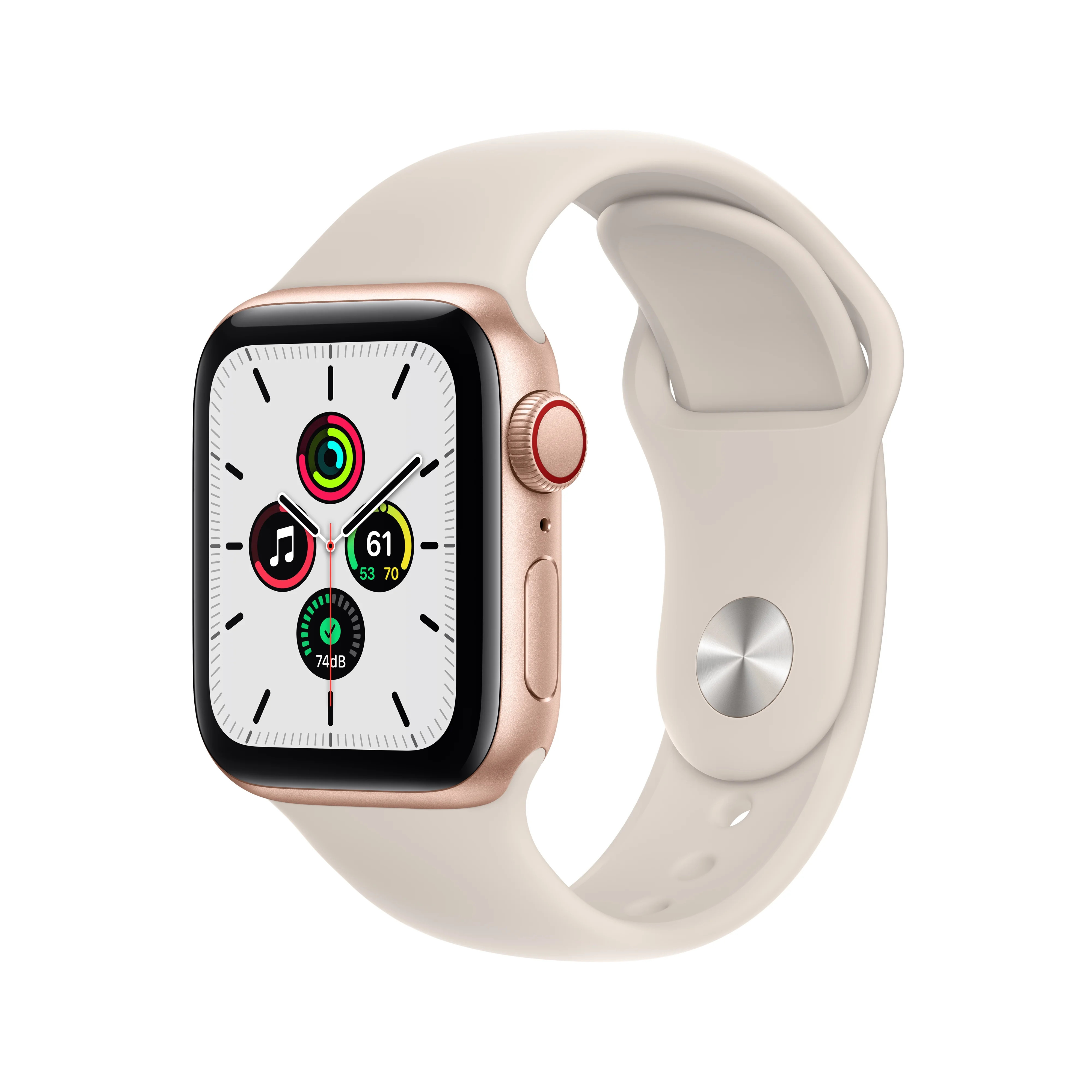 Apple Watch SE (1st Gen) GPS + Cellular 40mm Gold Aluminum Case Starlight Sport Band - Regular wi... | Walmart (US)