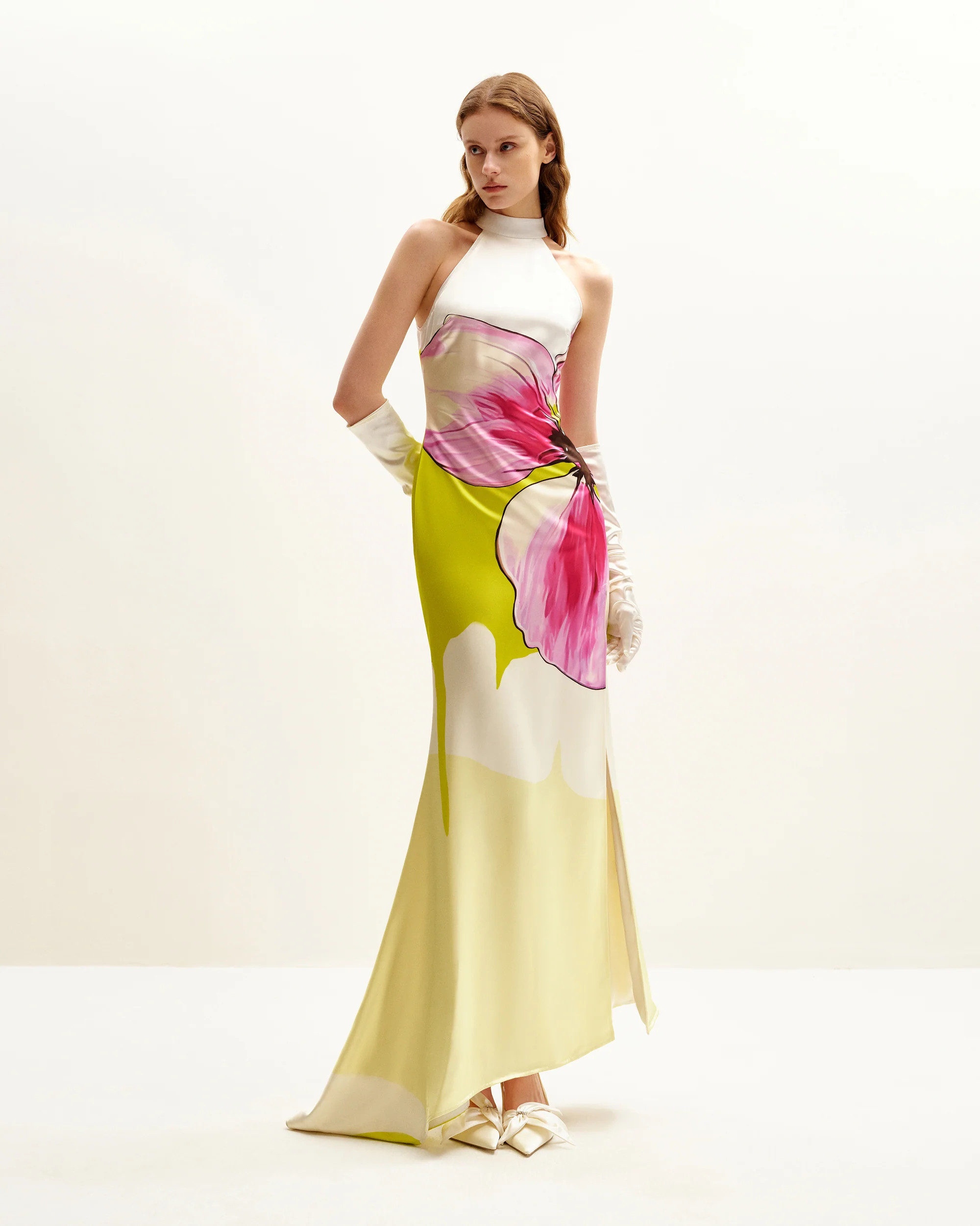 Olivia Floral Halter Gown - Multicolor | JW PEI US