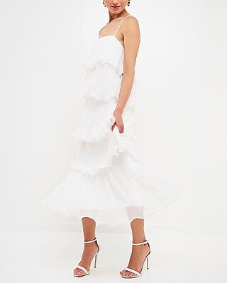 Endless Rose Pleated Tiered Long Midi Dress | Express