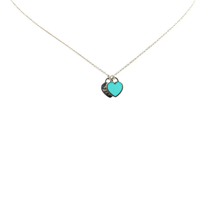 Tiffany & Co Silver Double Heart Necklace | Shop Simon