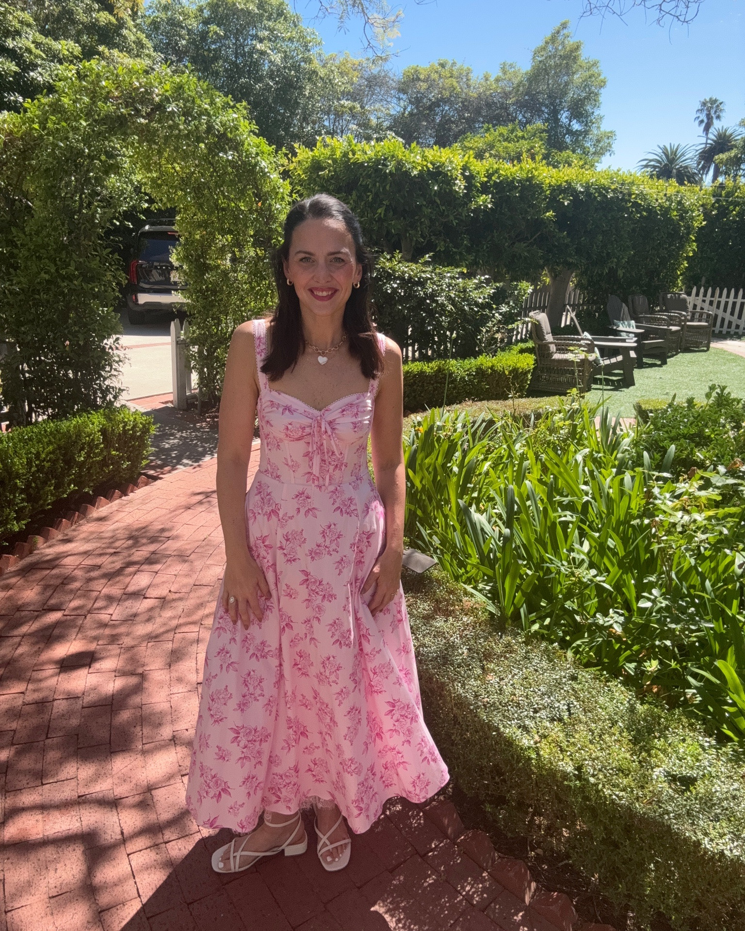 The dress I wore to Jen & Julians wedding in Santa Barbara. I can't even take credit for finding it, my friend Alejandra was shopping with me and she spotted it in the juniors department! It was love at first try on!
