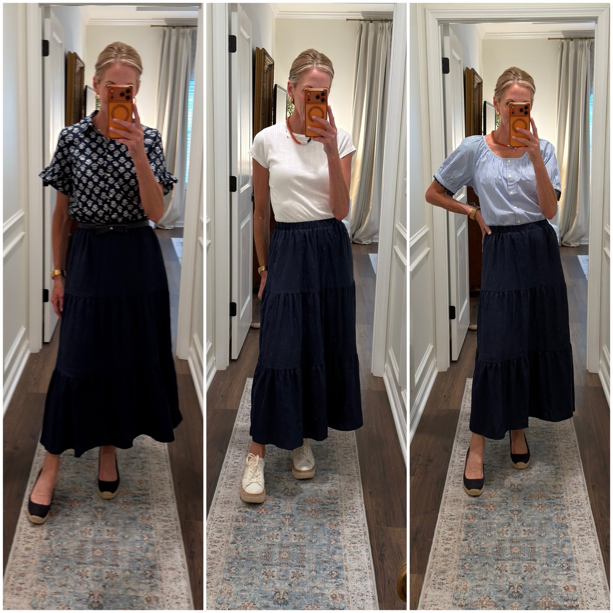 This under $20 skirt from Walmart is lined has pocket. It’s a perfect versatile piece to add to your closet. Looks great with so many tops would even look great with a teacher graphic tee. Wearing size 0