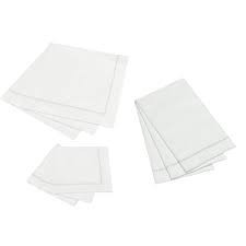 Hemstitch Disposable Napkin (Silver-Grey) | Lakeview Home