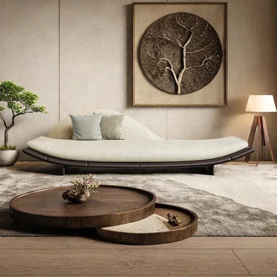 Retro Living Room Solid Wood Indoor Chaise Lounges | Wayfair North America