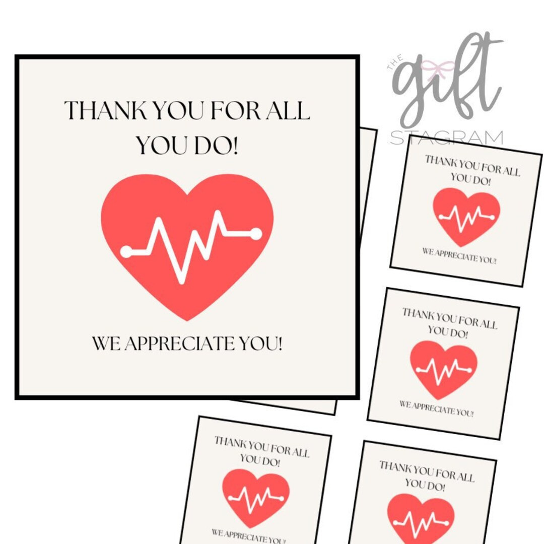 Thank You for All You Do Gift Tag | DIGITAL DOWNLOAD | Thank You Gift Tag | Nurse Appreciation Gi... | Etsy (US)