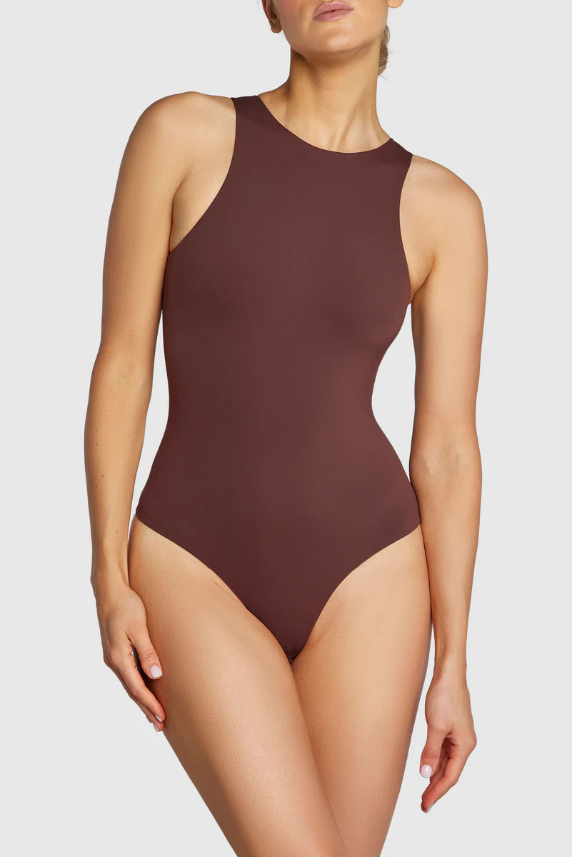 The Essential Racerback Bodysuit Coffee | By Hiest Studios UK | Heist Studios