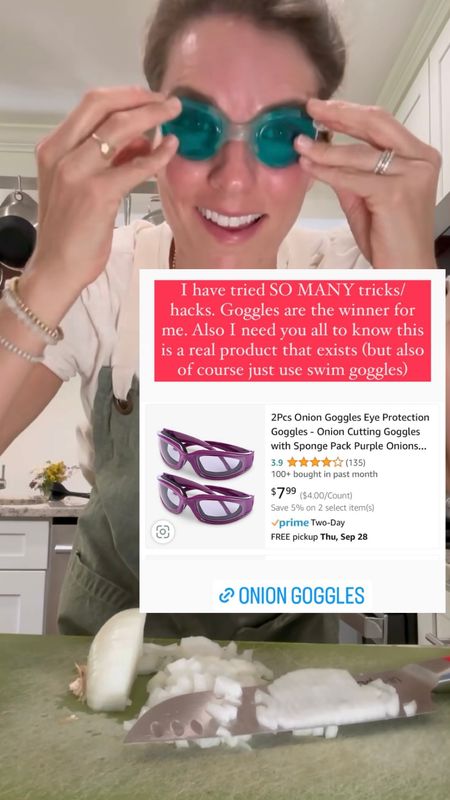 Tired of the onion tears? Try onion goggles or if you’re resourceful/cheap like me swim goggles! Linking the onion goggles below🧅

#LTKfindsunder50 #LTKhome