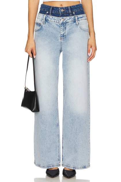 Kove Double Waistband Jean In Two Tone Del Mar | Shop Simon