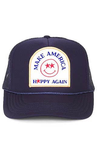 Make America Happy Again Hat in Navy | Revolve Clothing (Global)
