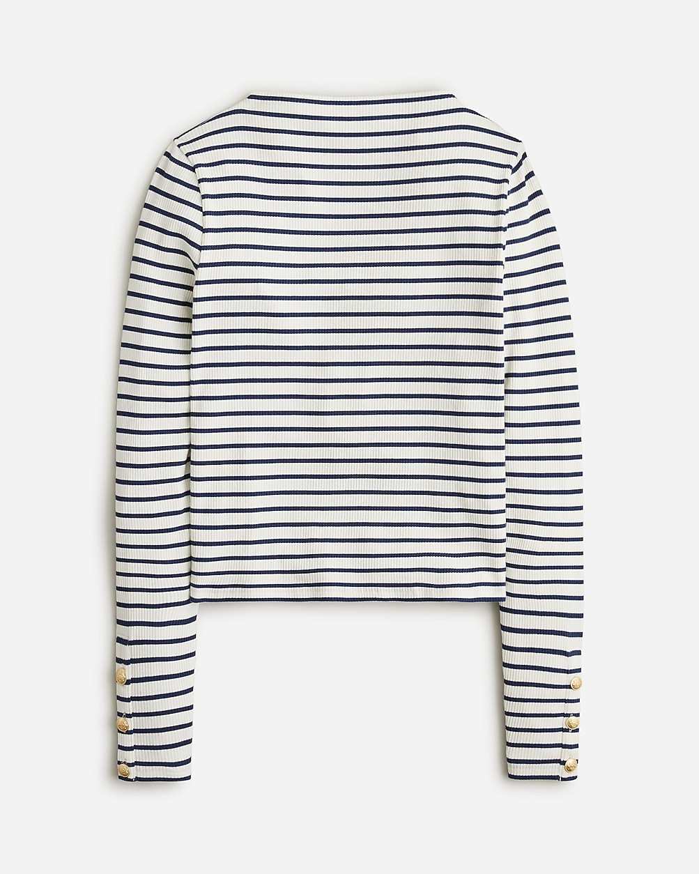 Vintage rib mockneck T-shirt with buttons in stripe | J. Crew US