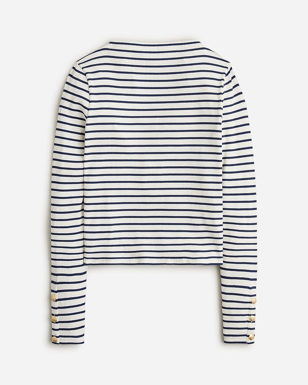 Vintage rib mockneck T-shirt with buttons in stripe | J.Crew US