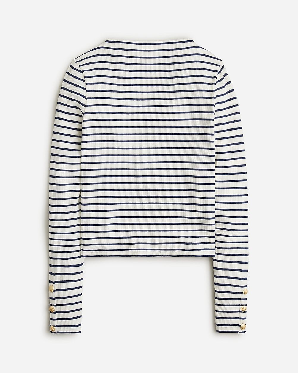 Vintage rib split-neck T-shirt with buttons in stripe | J.Crew US