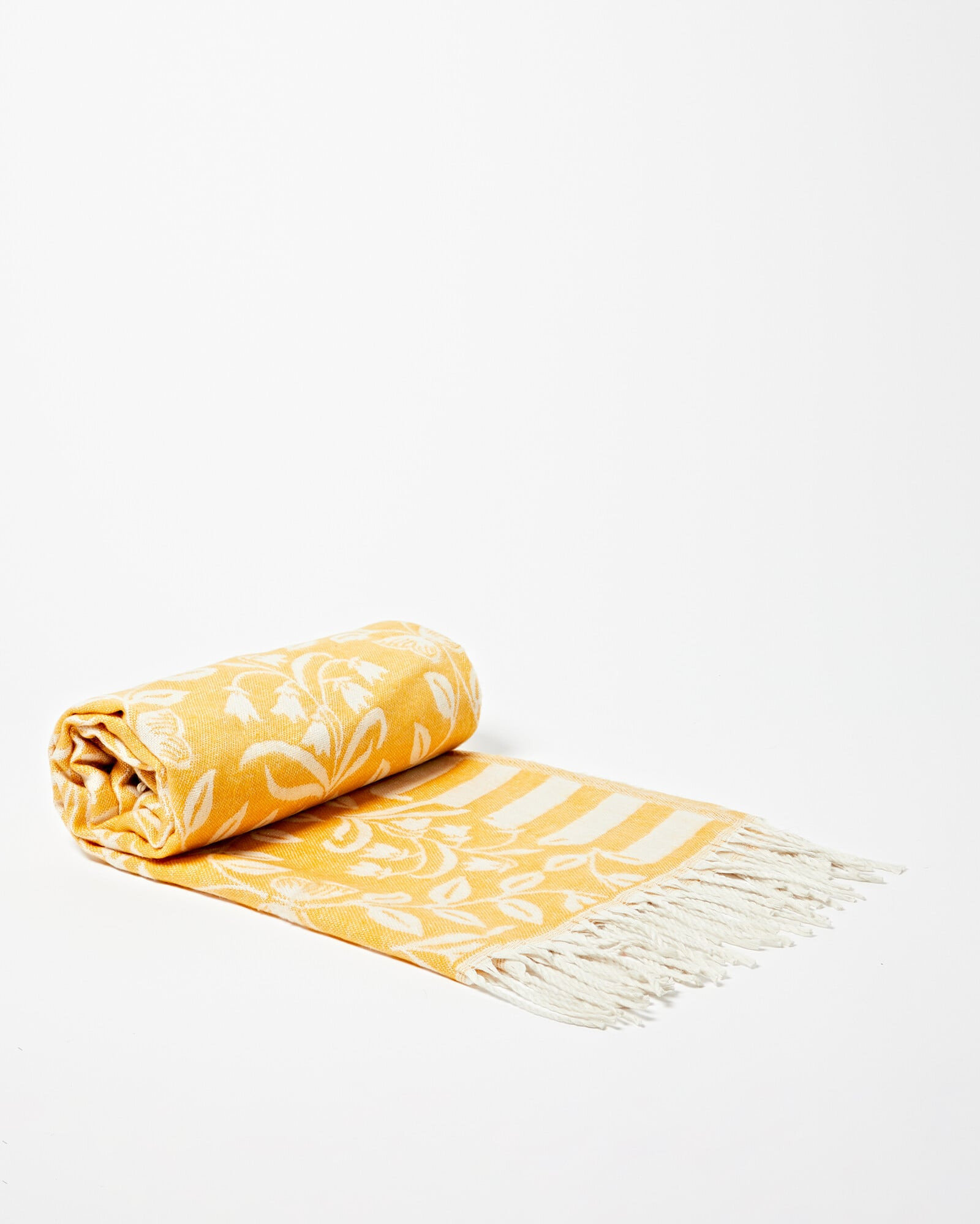Evelyn Floral Yellow Jacquard Throw | Oliver Bonas | Oliver Bonas (Global)